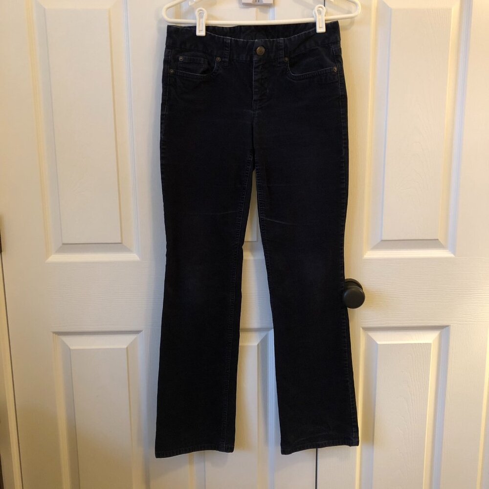 J. Crew Favorite Fit Bootcut Y2K Corduroy Pants 27R Navy Blue